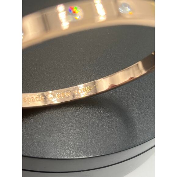 Kate Spade NY Set in Stone Metal  Crystal Hinged Bangle Bracelet - Picture 9 of 14